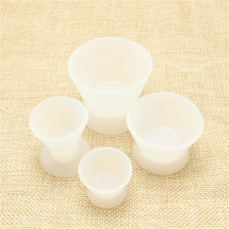 4pcs/set New Self-solidifying Cups Dental Lab Silicone Mixing Cup Dentist