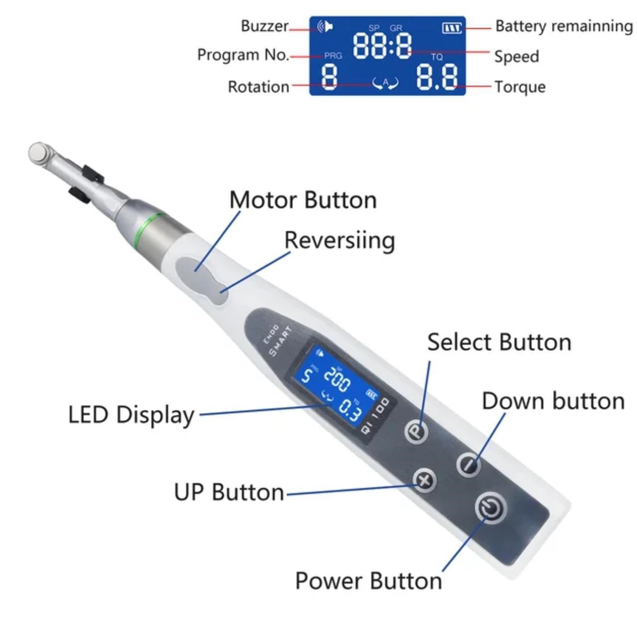 EndoMotor 16:1 Dental Reduction Equipment Wireless Endo With LED Light